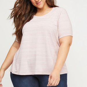 Lane Bryant Striped Perfect-Sleeve Swing Tee